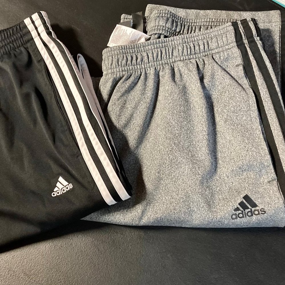 Adidas Classics Mens Warmup Pants,Full Stripe, XL, Lot of 2!!